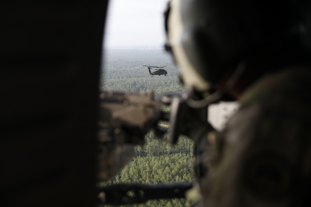 39th Infantry Brigade Combat Team and supporting elements conduct air assault missions into the box