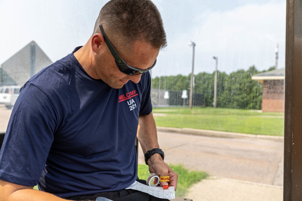 1st Lt. Joshua Moeller prepares for CIOR MILCOMP