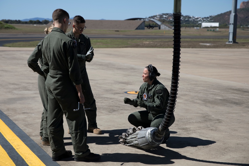 Talisman Sabre 21: U.S. Marines with VMGR-152 conduct Aerial Refueling with F-35B