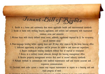 Final privatized housing Tenant Bill of Rights enacted across Army installations by end of July