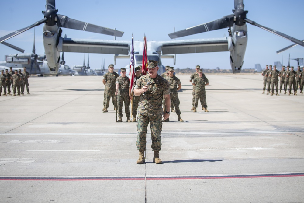 Marine Medium Tiltrotor Squadron 764 change of command ceremony