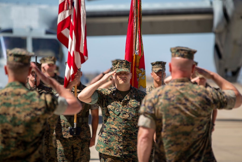 Marine Medium Tiltrotor Squadron 764 change of command ceremony