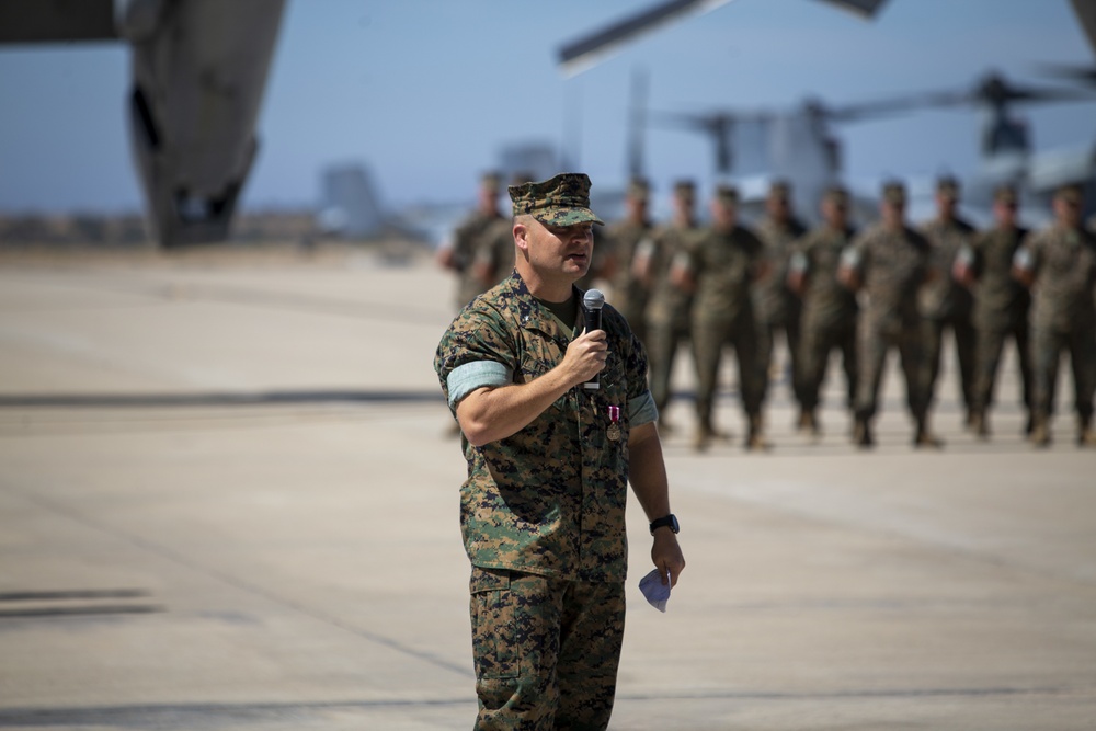 Marine Medium Tiltrotor Squadron 764 change of command ceremony