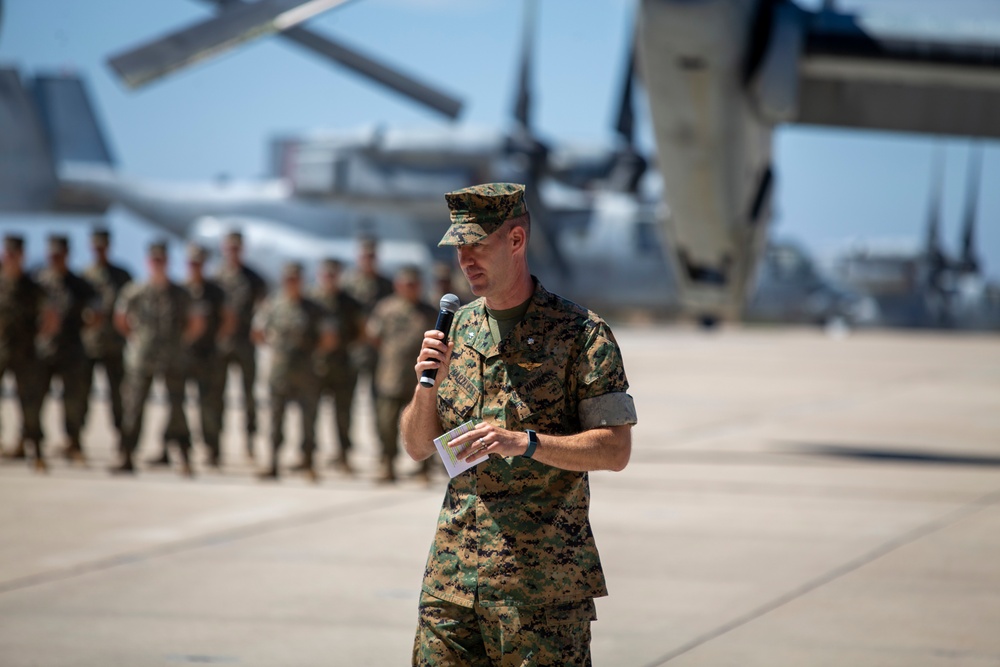 Marine Medium Tiltrotor Squadron 764 change of command ceremony