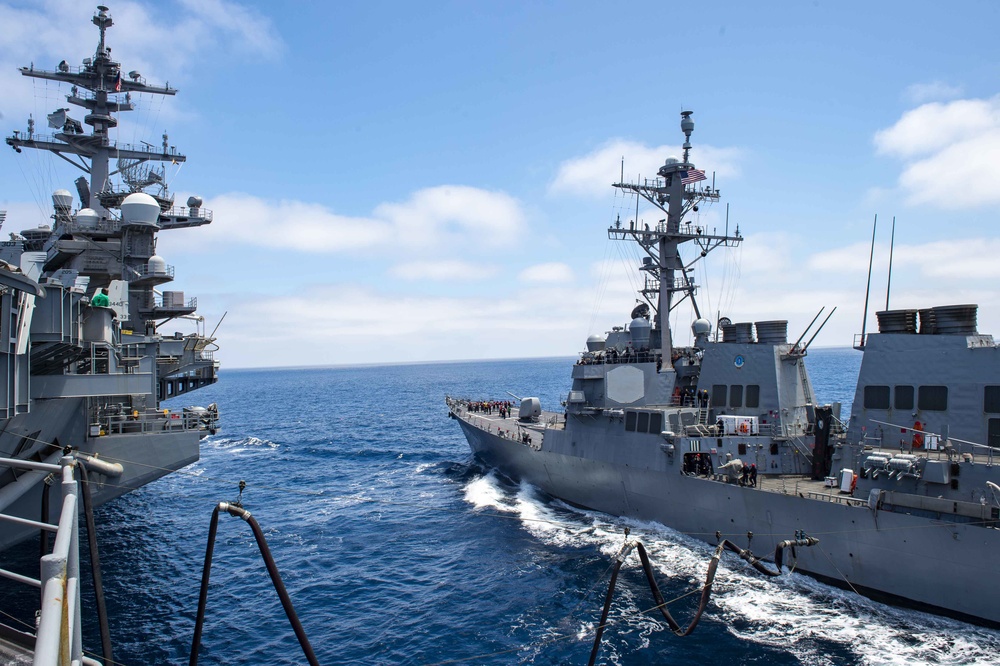 USS Carl Vinson (CVN 70) Conducts Replenishment At Sea