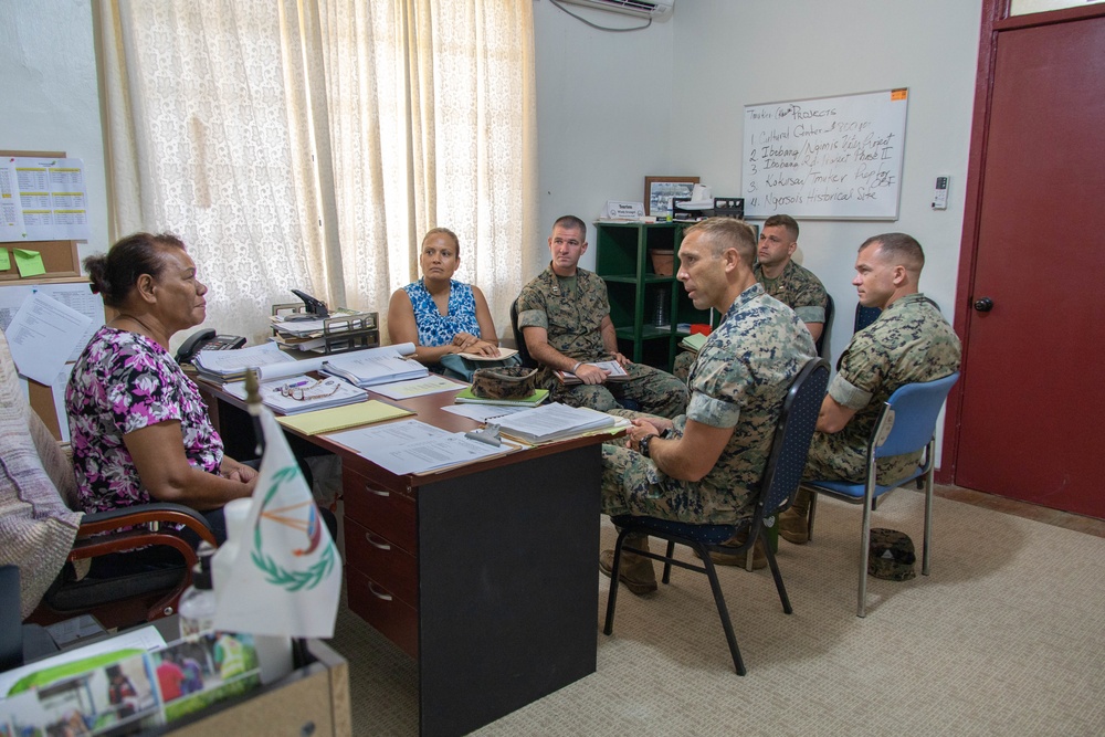 Task Force Koa Moana Marines speak with Governor of Ngatpang