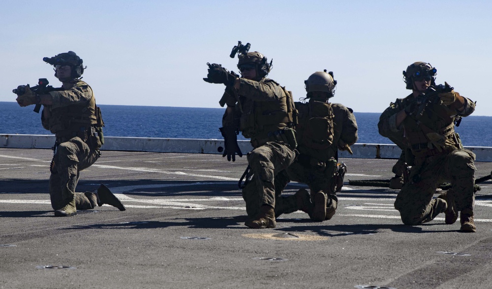 Force Reconnaissance Platoon Executes Fast Rope Drills