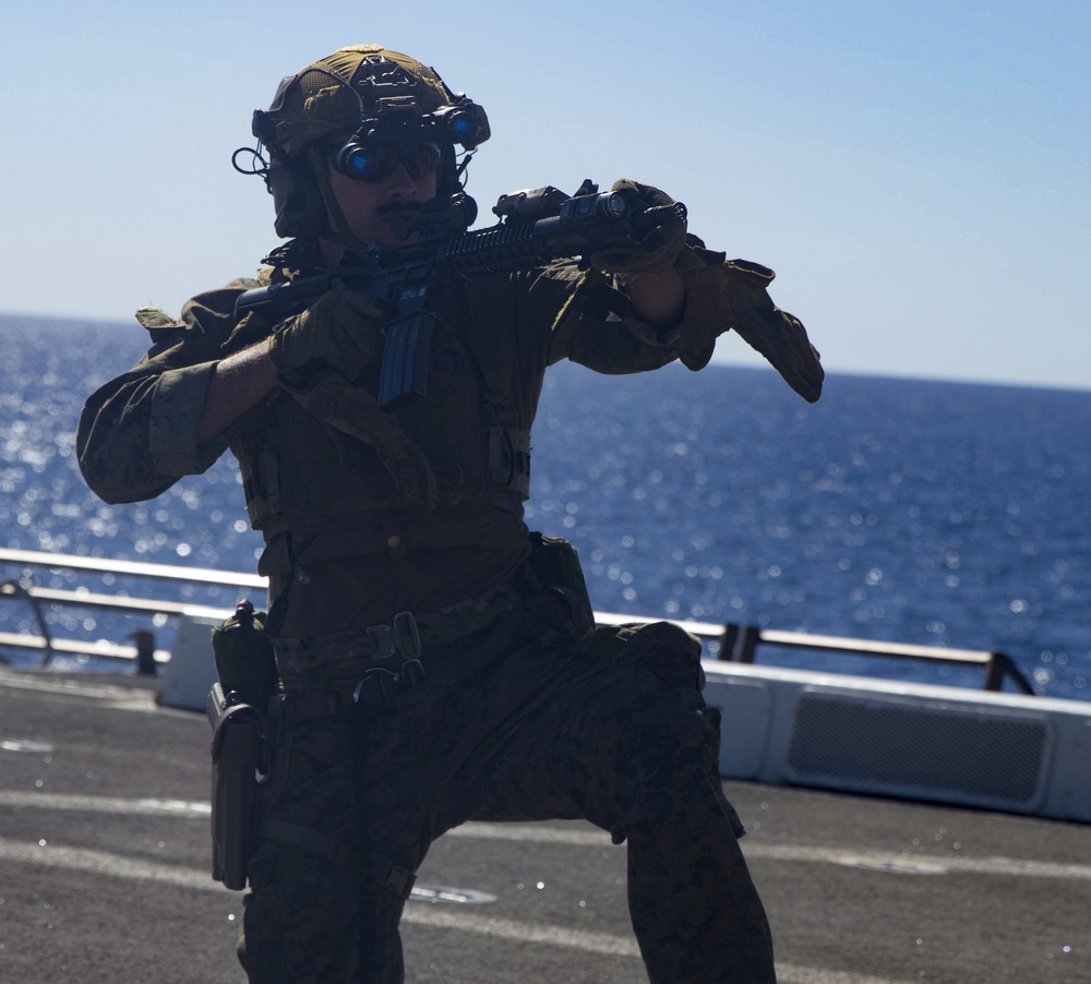 Force Reconnaissance Platoon Executes Fast Rope Drills