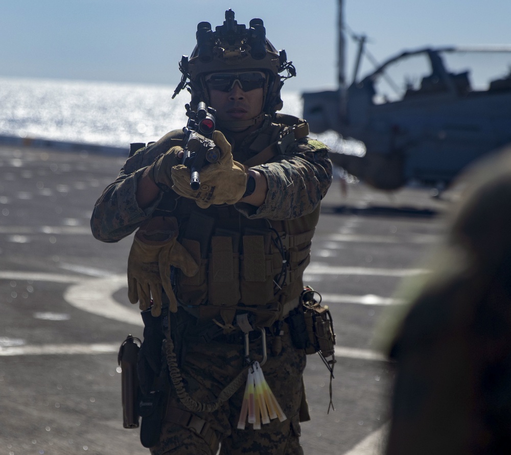 Force Reconnaissance Platoon Executes Fast Rope Drills