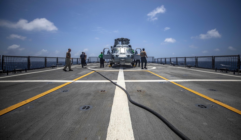 HSC 28 Sailors Perform Maintenance on an MH-60S Seahawk Helicopter