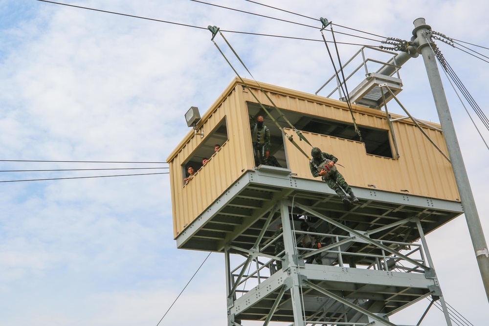 Royal Thai Army Trains With Paratroopers