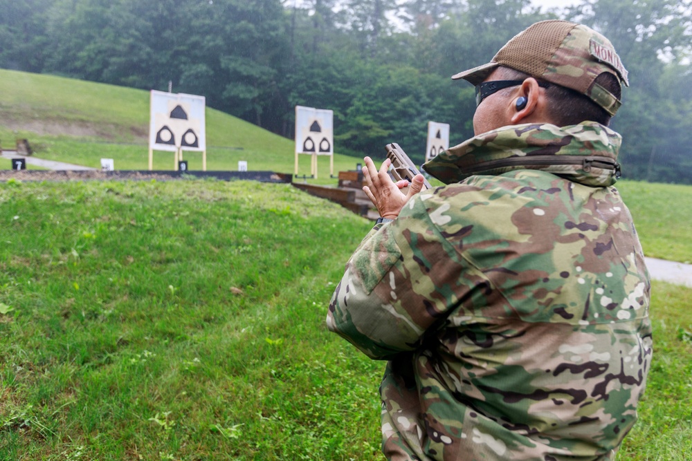 Col. Ryan “MZ” Montanez reloads an M17 pistol