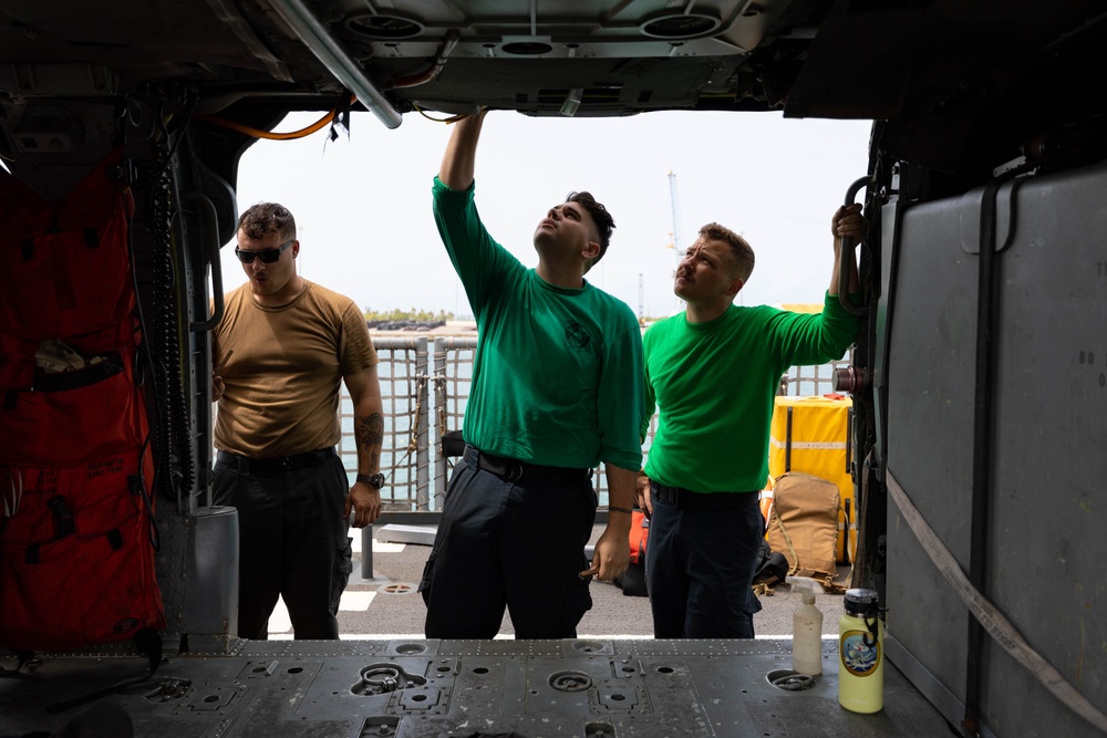 HSC 22 Sailors Conduct Maintenance on an MH-60S Seahawk