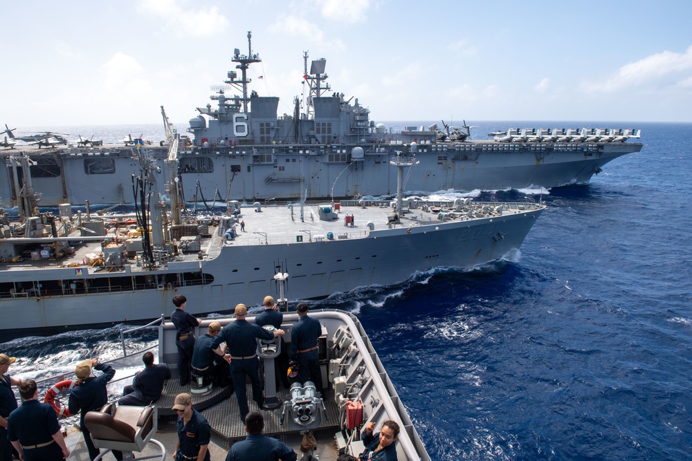 USS America and USS Germantown Recieve fuel from USNS Rappahannock