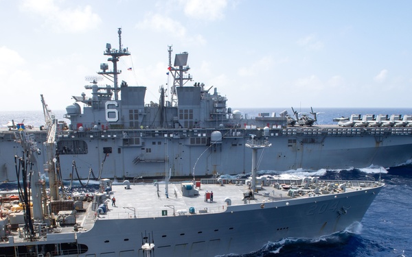 USS America and USS Germantown Recieve fuel from USNS Rappahannock
