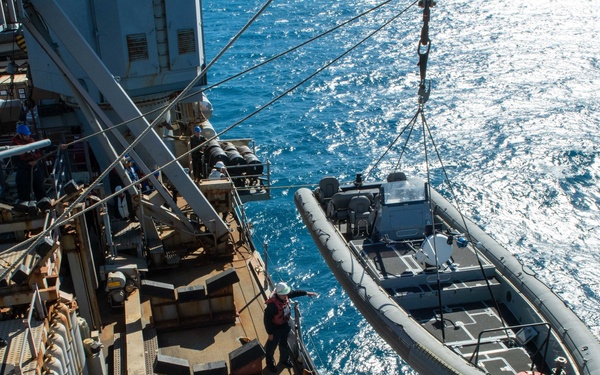 USS Germantown conducts RHIB operations.