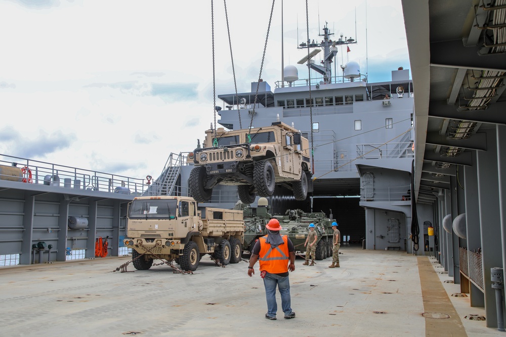 LSV-4 loads equipment and supplies during Defender Pacific 2021