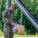 Sgt. Michael Yarrington finishes an orienteering practice event