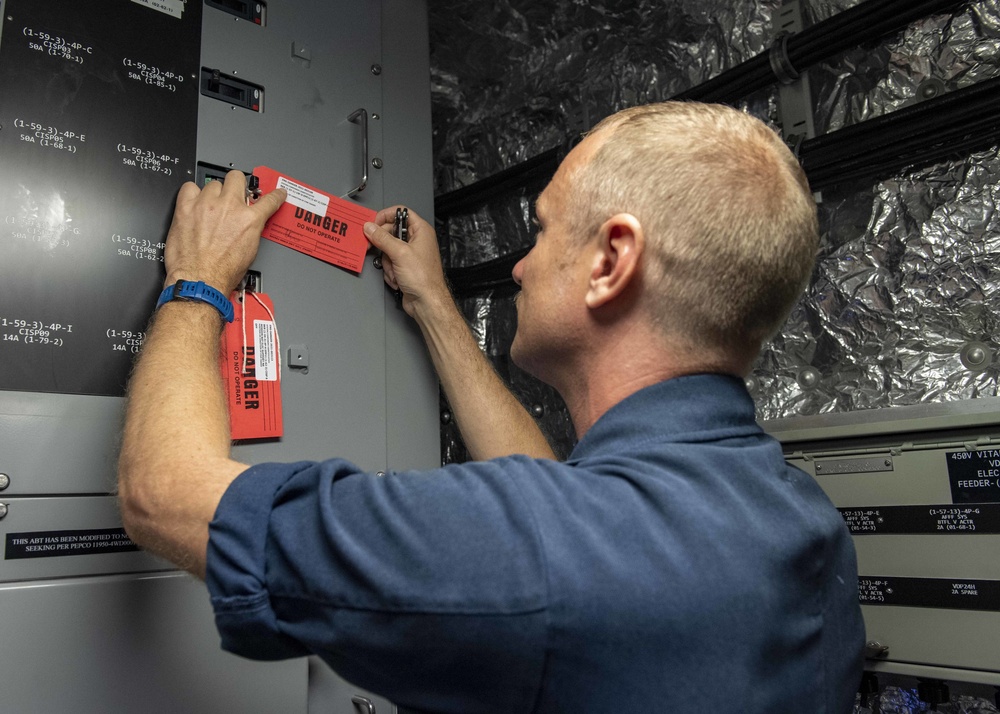 Maintenance Aboard USS Charleston (LCS 18)