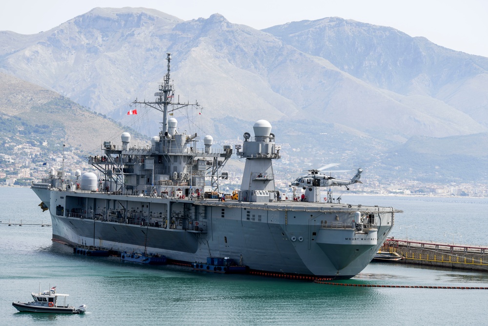 HSC 28 Conducts Flight Operations With USS Mt. Whitney at NSA Naples, Detachment Gaeta