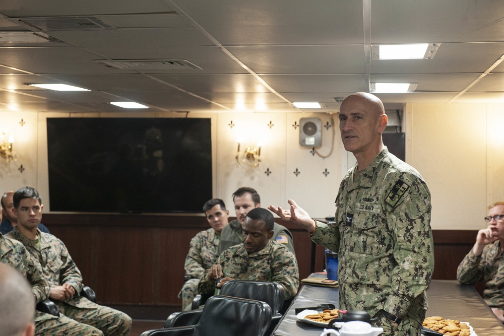CDRE Greg Baker Visit to USS New Orleans 2021