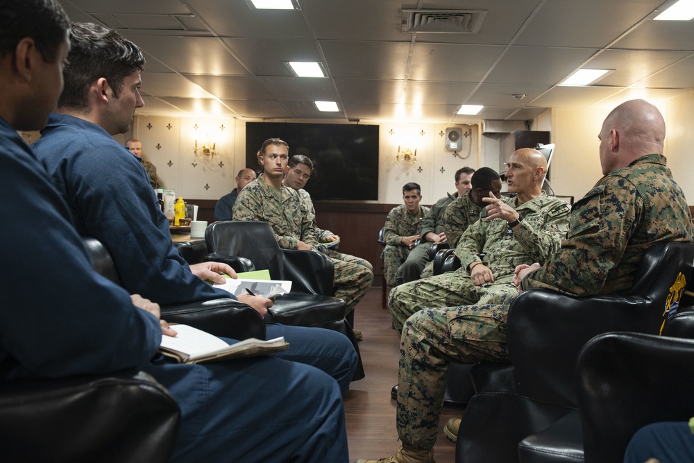 CDRE Greg Baker Visit to USS New Orleans 2021