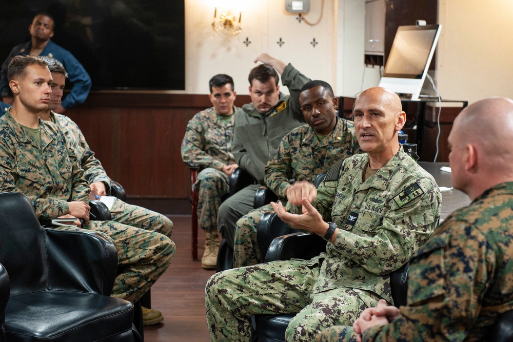 CDRE Greg Baker Visit to USS New Orleans 2021