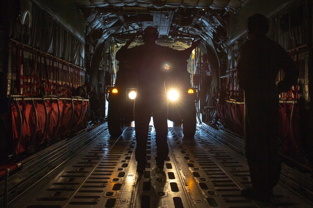 KC-130J Hercules Transport Humvees and Operate at Night