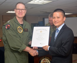 USNS Mercy’s Chief Engineer Receives Meritorious Civilian Service Medal for COVID-19 Deployment Support