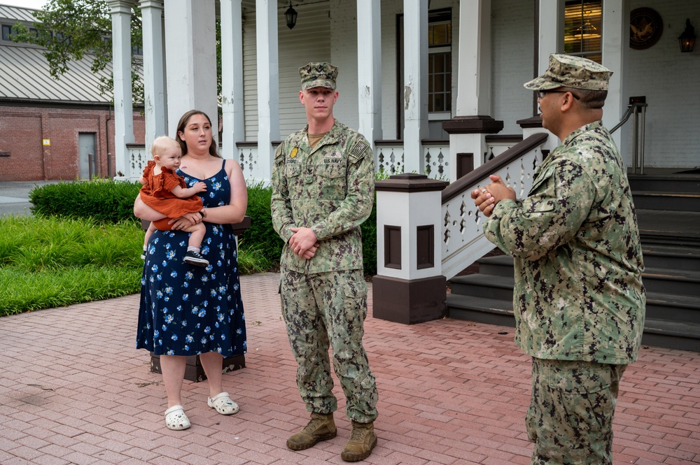 MA2 Tyrell Dugre reenlistment ceremony
