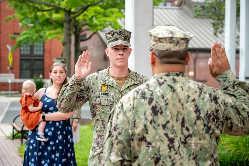 MA2 Tyrell Dugre reenlistment ceremony
