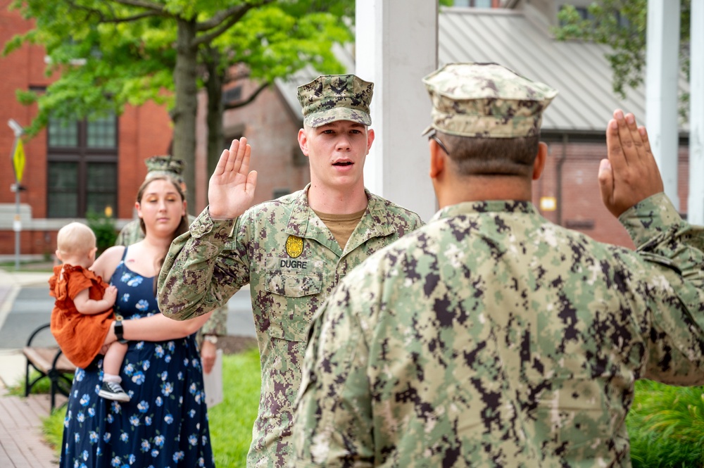 MA2 Tyrell Dugre reenlistment ceremony