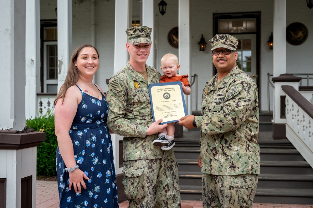 MA2 Tyrell Dugre reenlistment ceremony