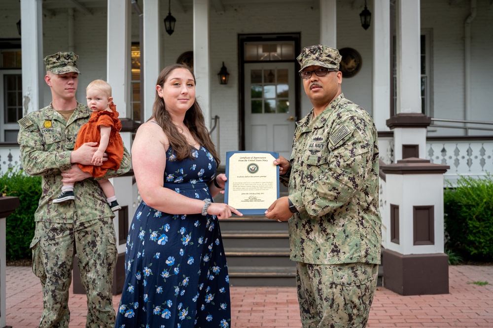 MA2 Tyrell Dugre reenlistment ceremony