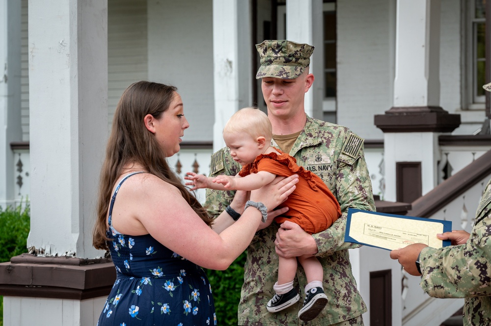 MA2 Tyrell Dugre reenlistment ceremony