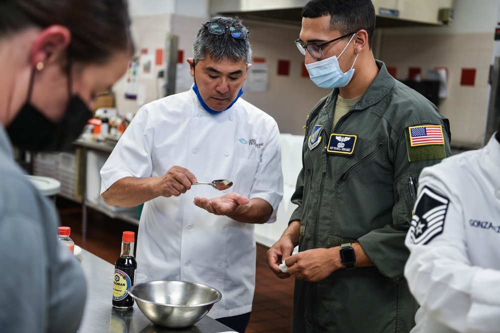 Celebrity chef Roy Yamaguchi visits Hale Aina Dining Facility