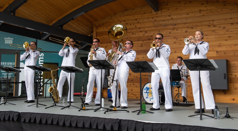 Navy Band Great Lakes Brass Band Perform at Broadway Square during Fargo Navy Week