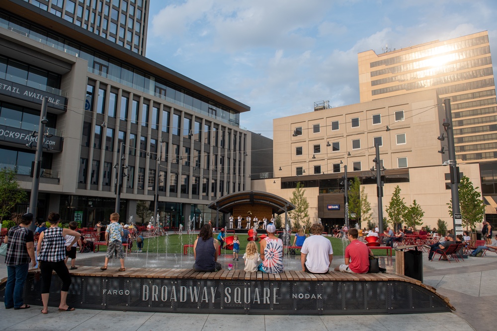 Navy Band Great Lakes Brass Band Performs at Broadway Square during Fargo Navy Week