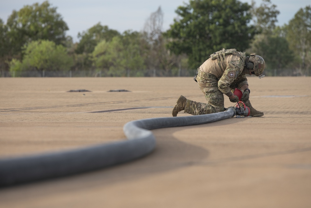 Talisman Sabre 21: U.S. Air Force personnel conduct FARP and DAGRE training