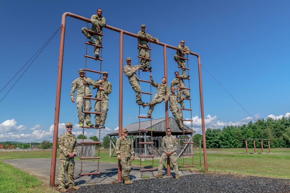 U.S. Reserve service members preparing for the Interallied Confederation of Reserve Officers military competition, pose for a picture