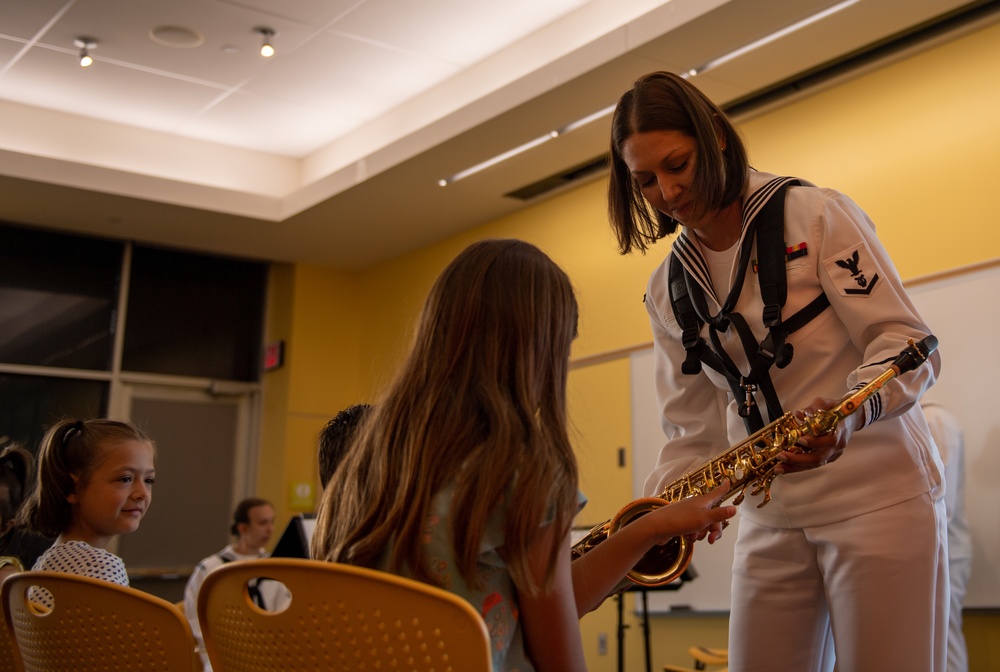 Navy Band Great Lakes Woodwind Quintet Performs at the Main Fargo Public Library during Fargo Navy Week
