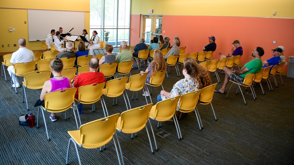 Navy Band Great Lakes Woodwind Quintet Performs at the Main Fargo Public Library during Fargo Navy Week