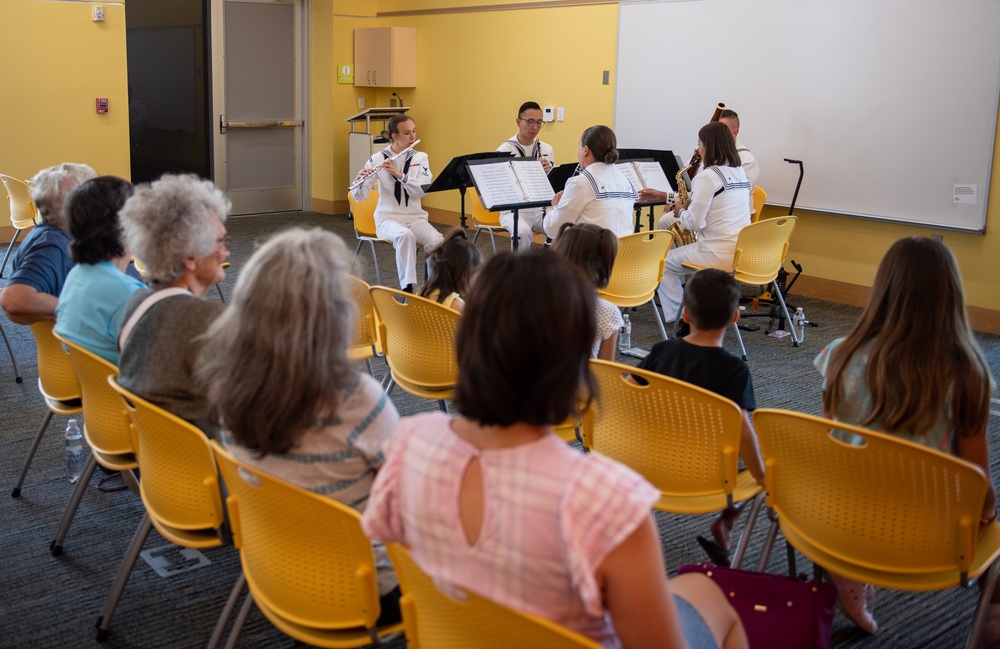 Navy Band Great Lakes Woodwind Quintet Performs at the Main Fargo Public Library during Fargo Navy Week