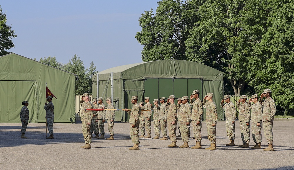 Deployed movement control teams conduct transfer of authority ceremony in Lithuania