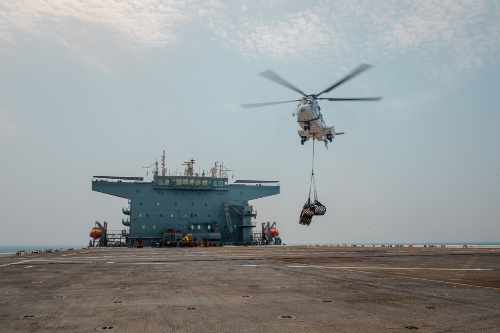 USS Lewis B. Puller Conducts Replenishment At Sea With USNS Cesar Chavez