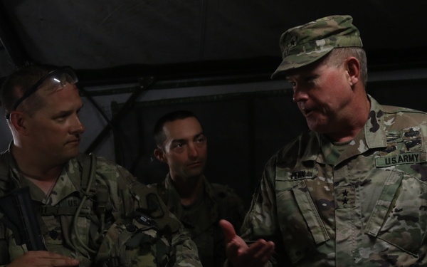 Major General Kendall Penn visits his troops at JRTC.