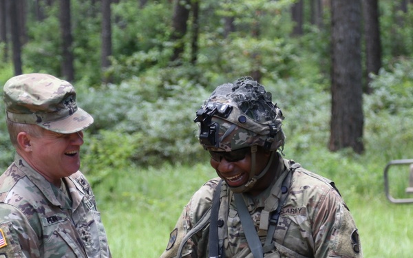 Major General Kendall Penn visits his troops at JRTC.