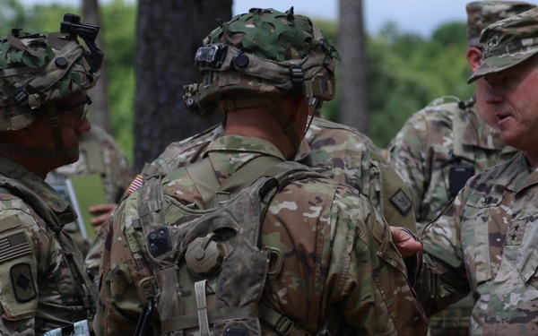 Major General Kendall Penn visits his troops at JRTC.