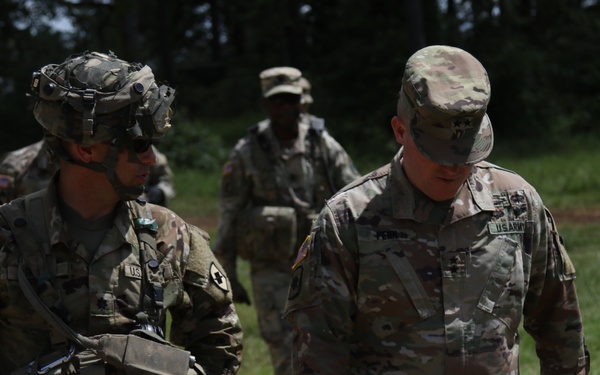 Major General Kendall Penn visits his troops at JRTC.