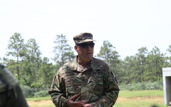 Brigadier General Stephen Logan, Deputy Adjutant General Hawaii National Guard visits his troops at Fort Polk, La.
